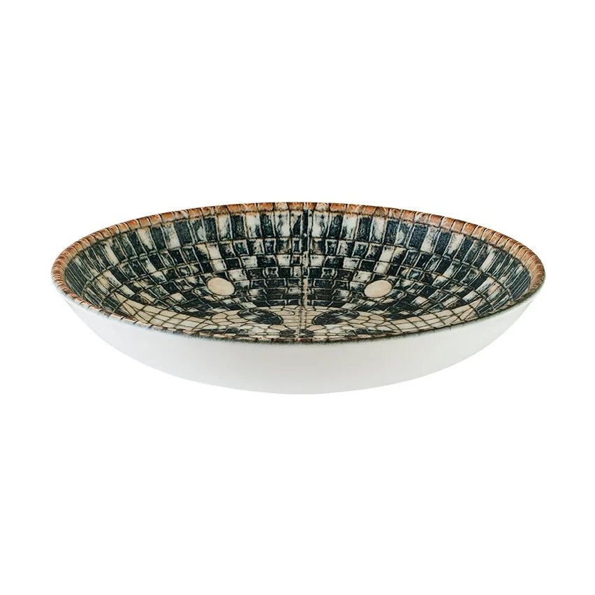 Глубокая тарелка Mesopotamia Mosaic Black Bloom 23 см, 1000 мл — фото 2