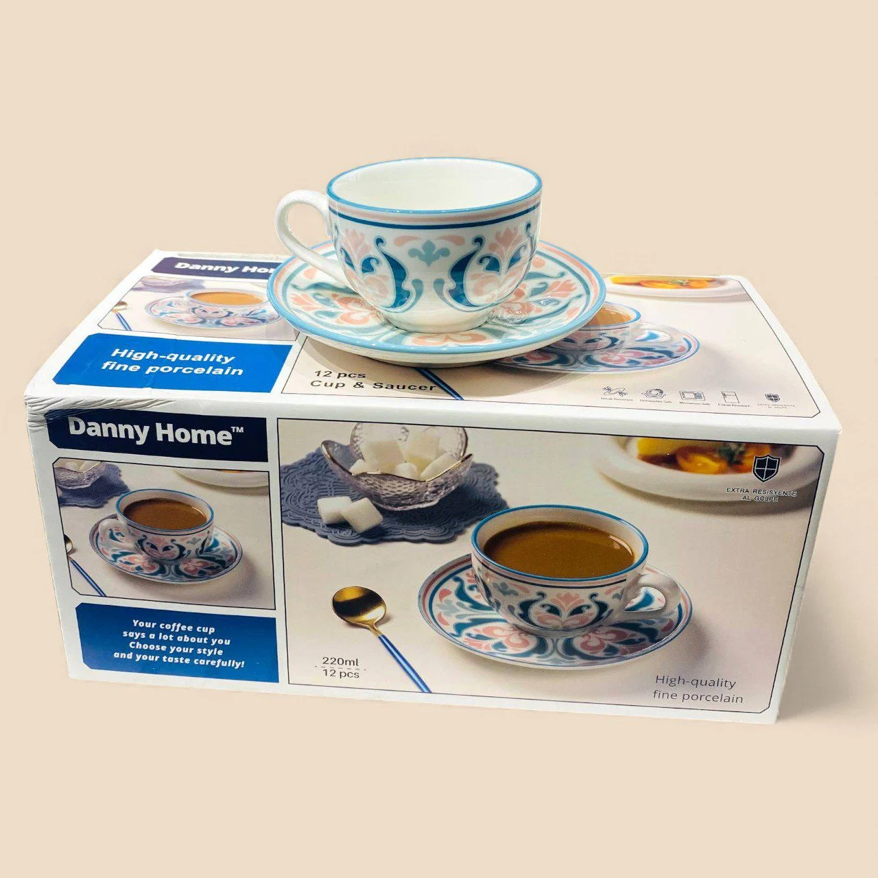 Чайная пара Danny Home Arabesque SF14-08, 220 мл, 10 × 5,5 см